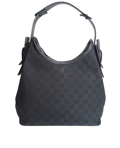 GG Mono Hobo, &pound;295, Handbags, Black, Coated Canvas, Front view